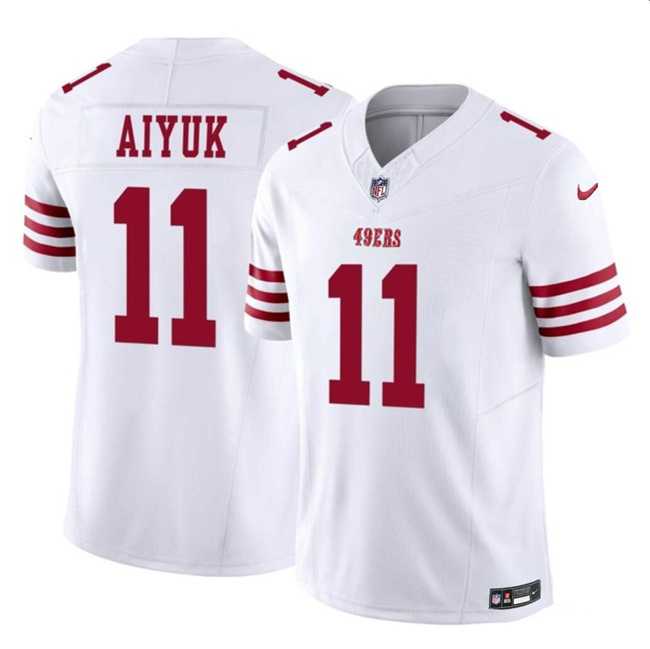Men & Women & Youth San Francisco 49ers #11 Brandon Aiyuk White 2023 F.U.S.E. Vapor Limited Jersey